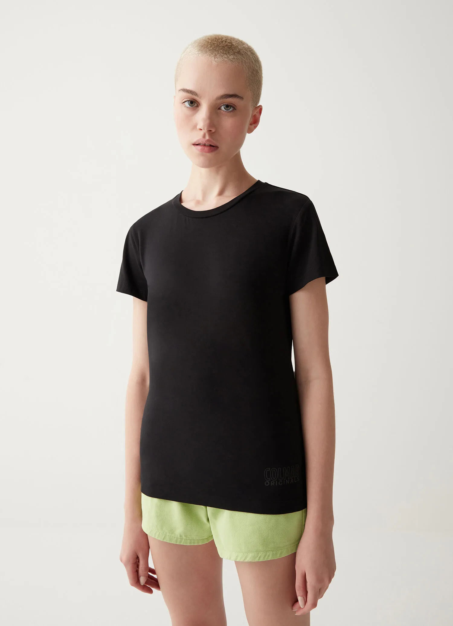 Camiseta con cuello redondo de punto modal