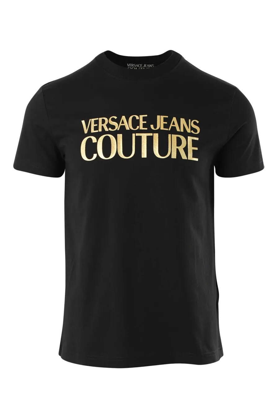 Camiseta negra con maxilogo dorado