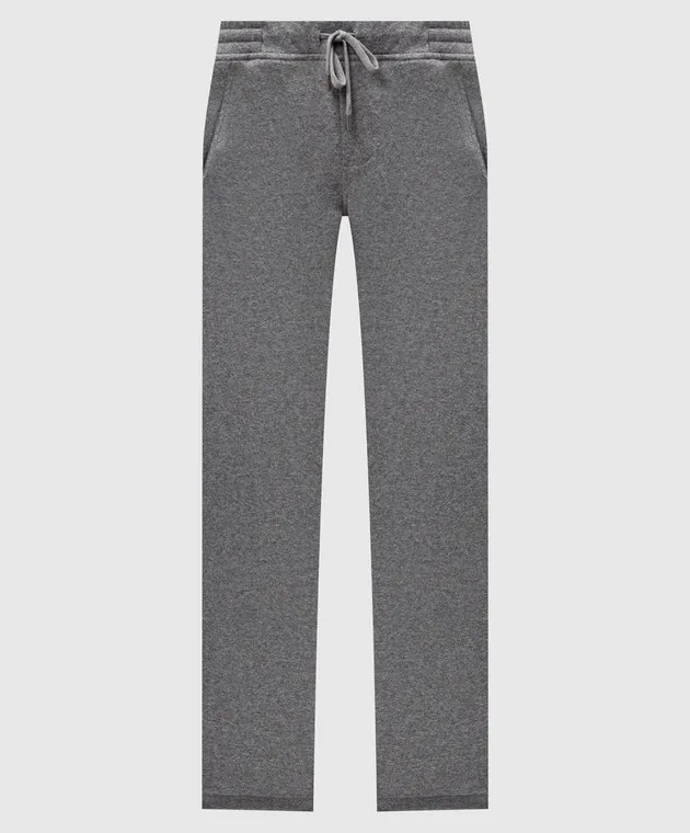 CAPOBIANCO Gray pants with logo patch