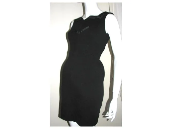 Diane Von Furstenberg Vestido de lana vintage DvF Negro 