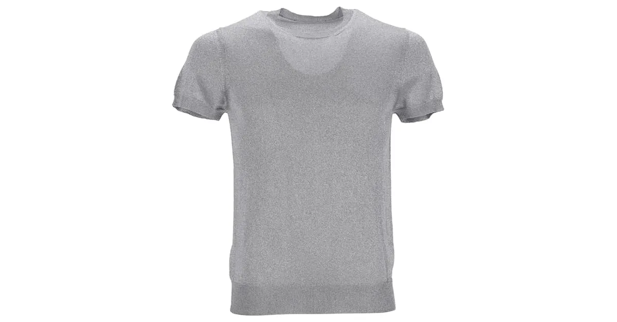 Dsquared2 Camiseta de punto de canalé metalizado en poliéster plateado Plata Metálico 