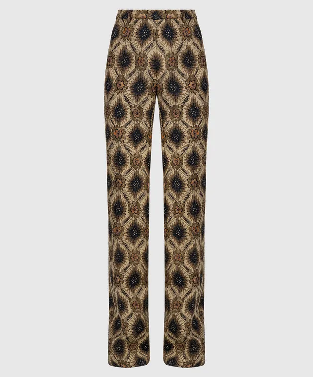 Etro Beige jacquard flared pants
