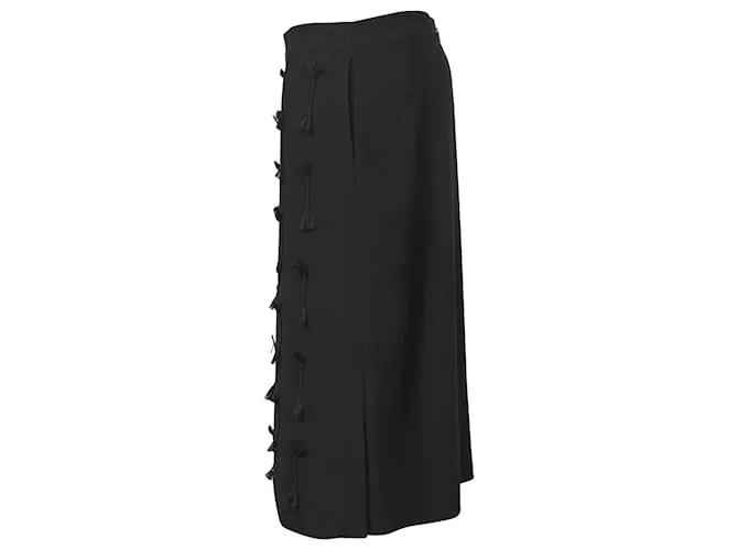Falda con detalle de borlas trenzadas de Jason Wu en lana negra Negro 