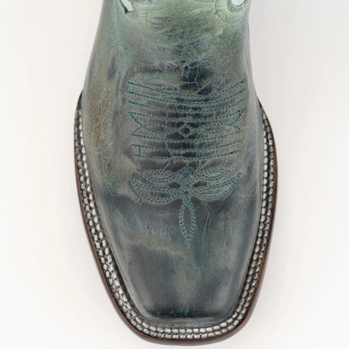 Ferrini Women's Glacier Narrow Square Toe Boots Handcrafted - Teal  8267143