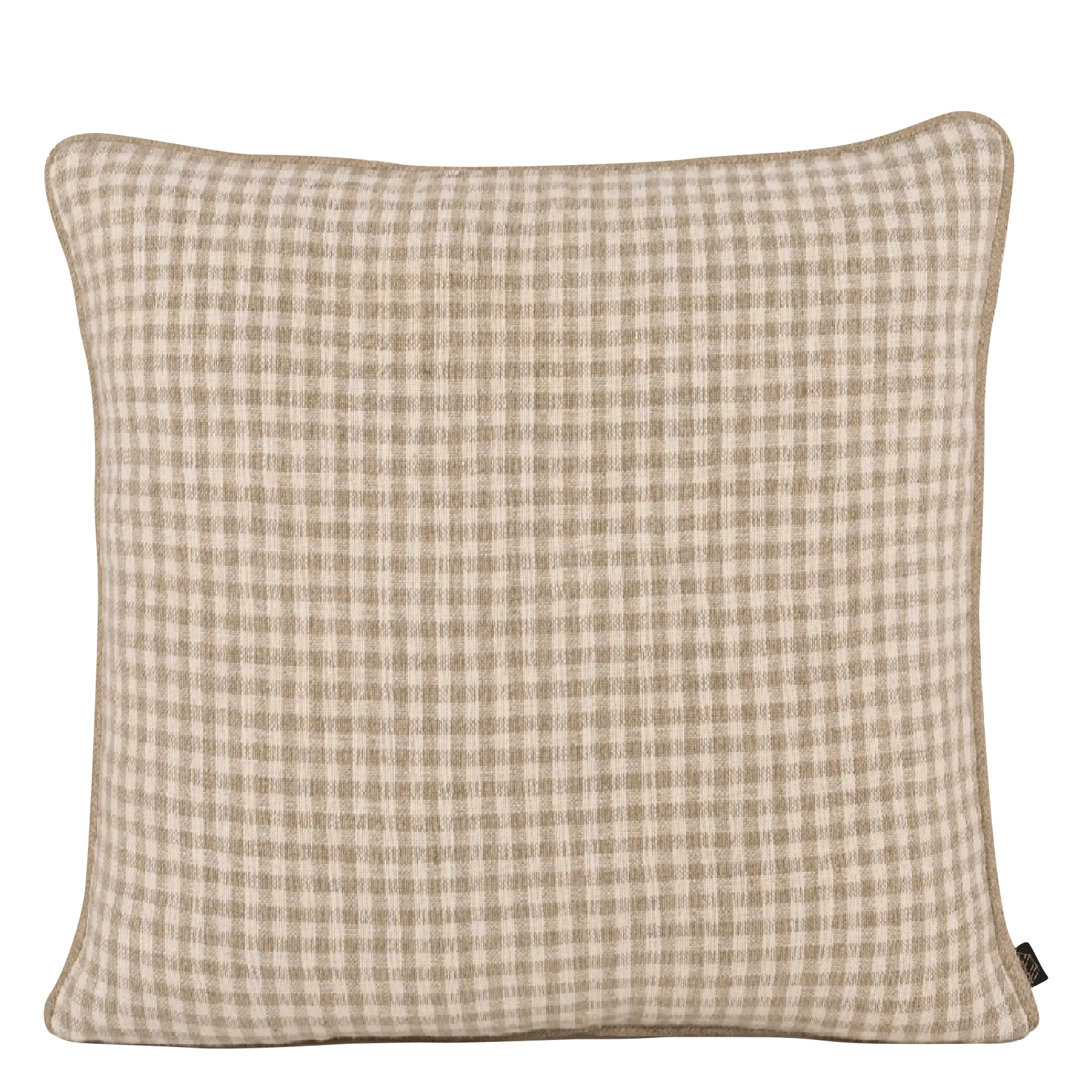 HARMONY HAOMY PIANA - Funda de cojín de lino con cuadros vichy en beige