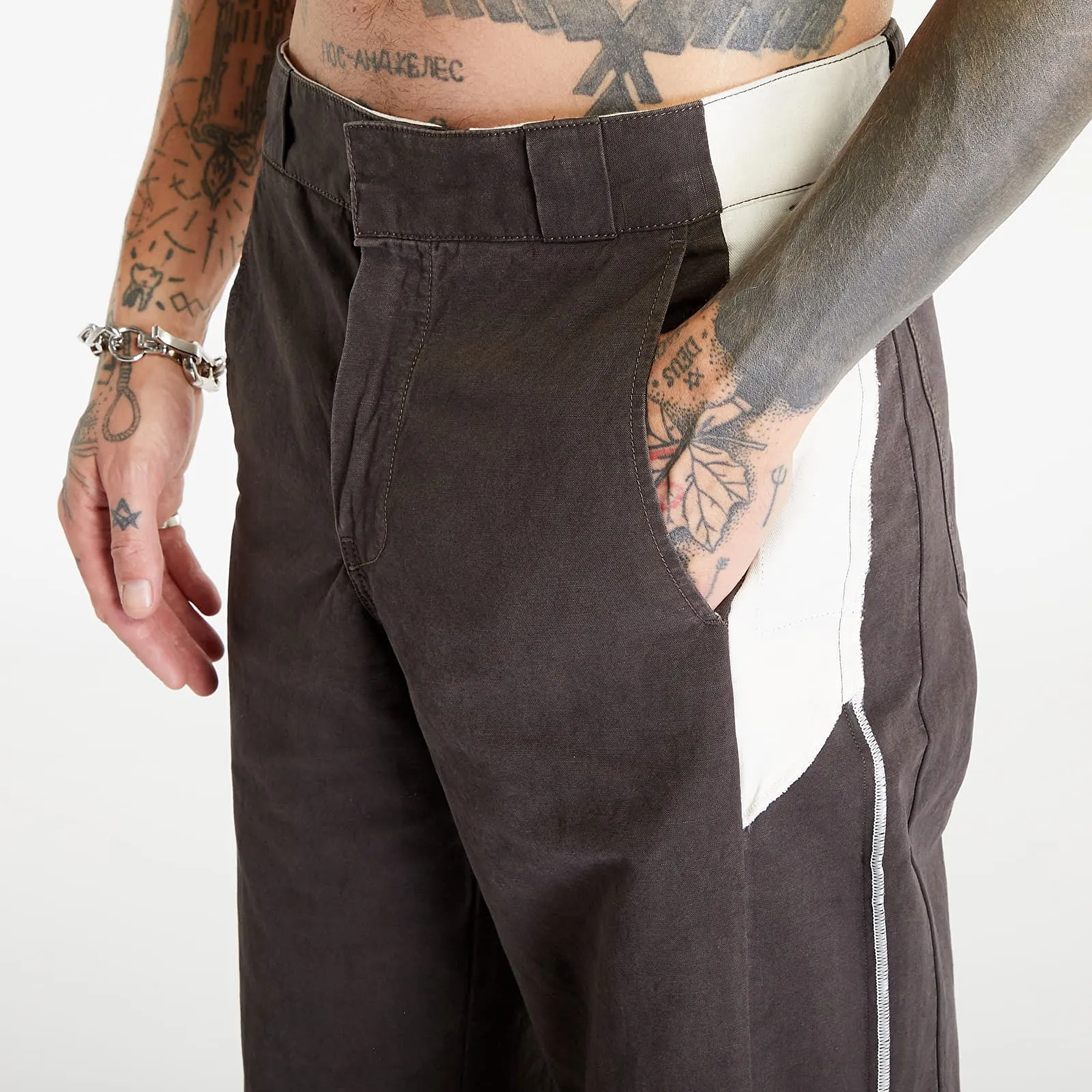 HERON PRESTON Vintage Wash Canvas Trousers