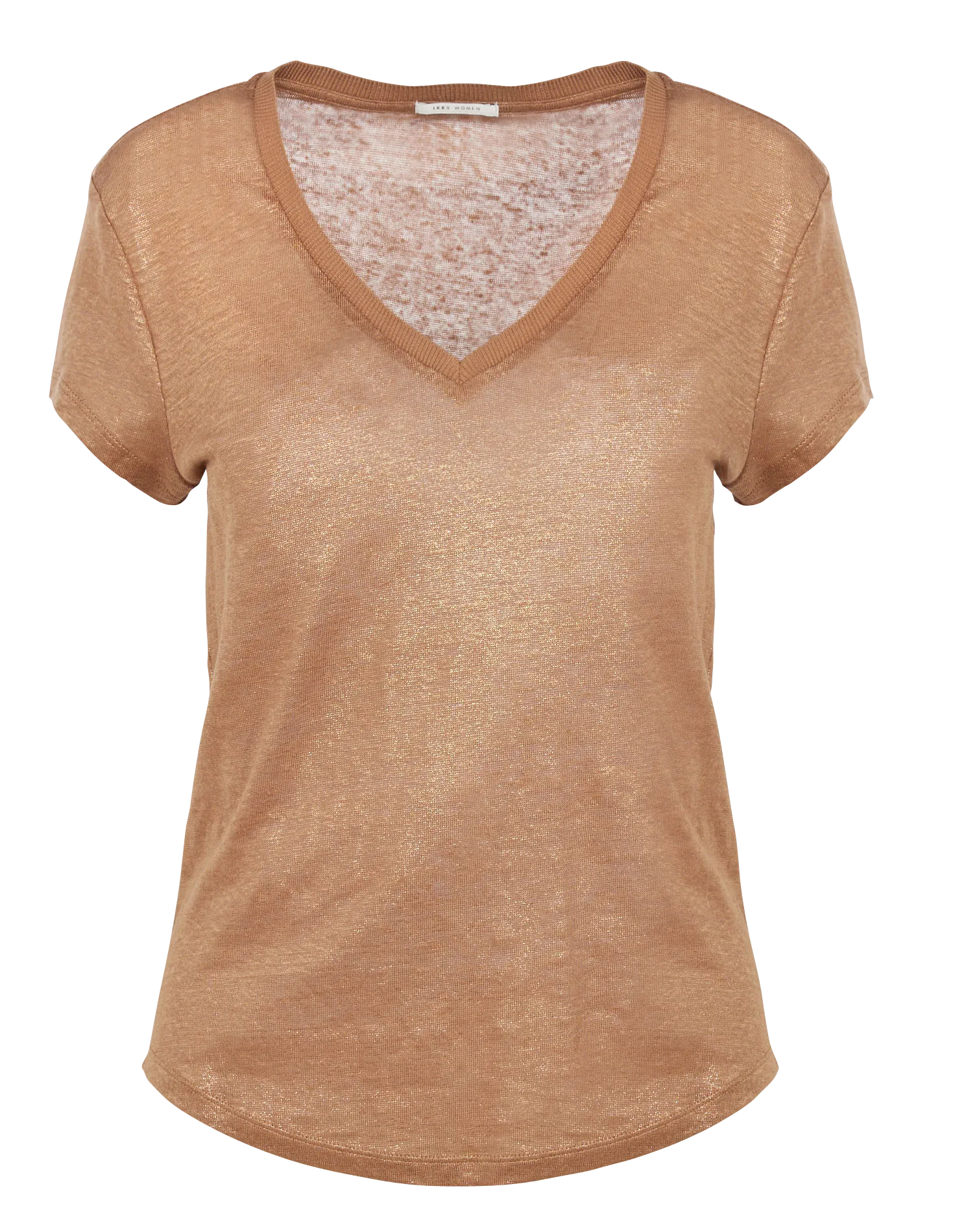 IKKS Camiseta de lino con cuello de pico en beige