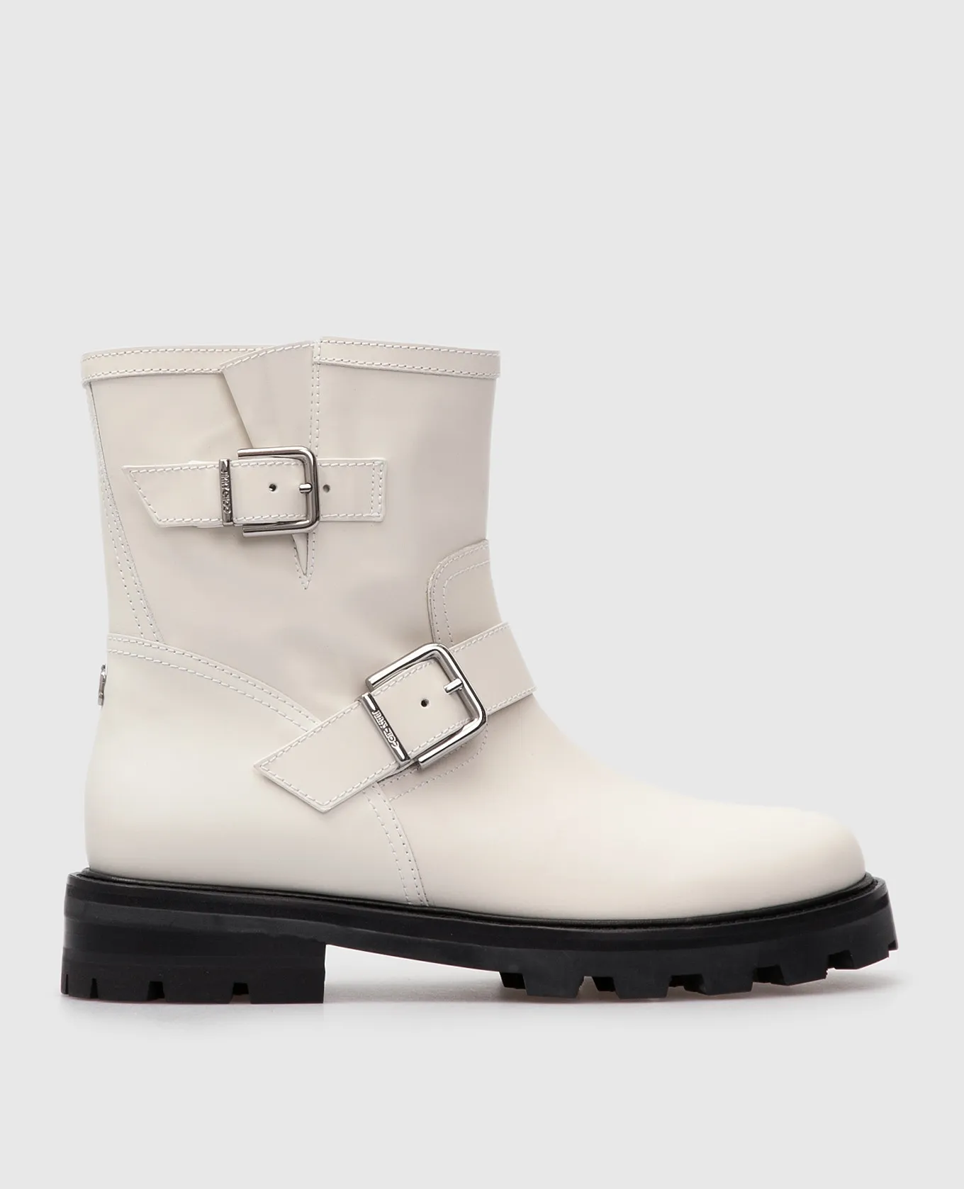 Jimmy Choo Youth II white leather strappy boots