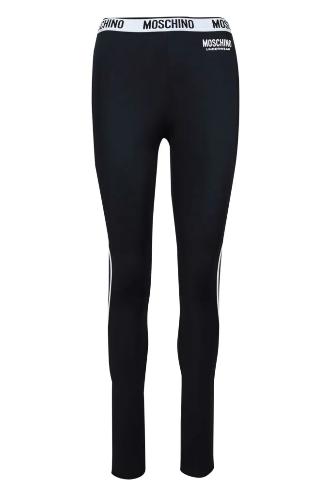 Leggins negros con logo en cinta en cintura