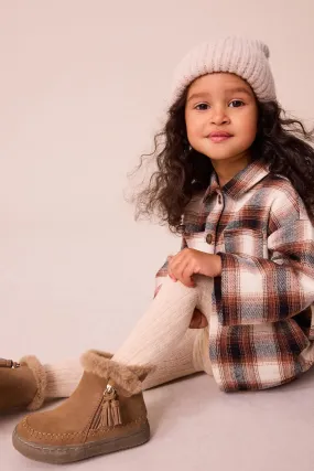 Marrón tostado - Faux Fur Lined Tassel Boots