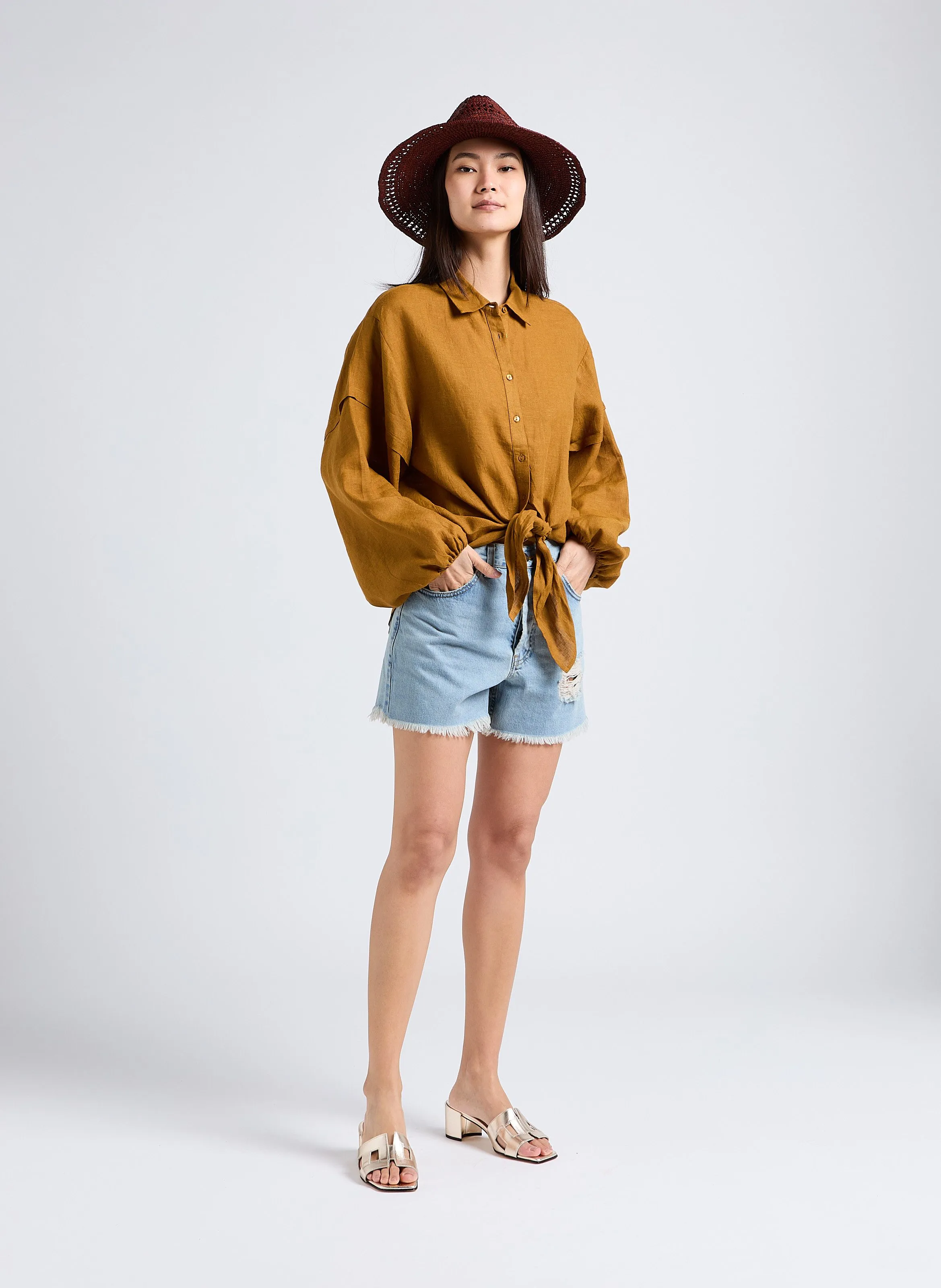 MES DEMOISELLES CEREA - Camisa holgada de lino en marron