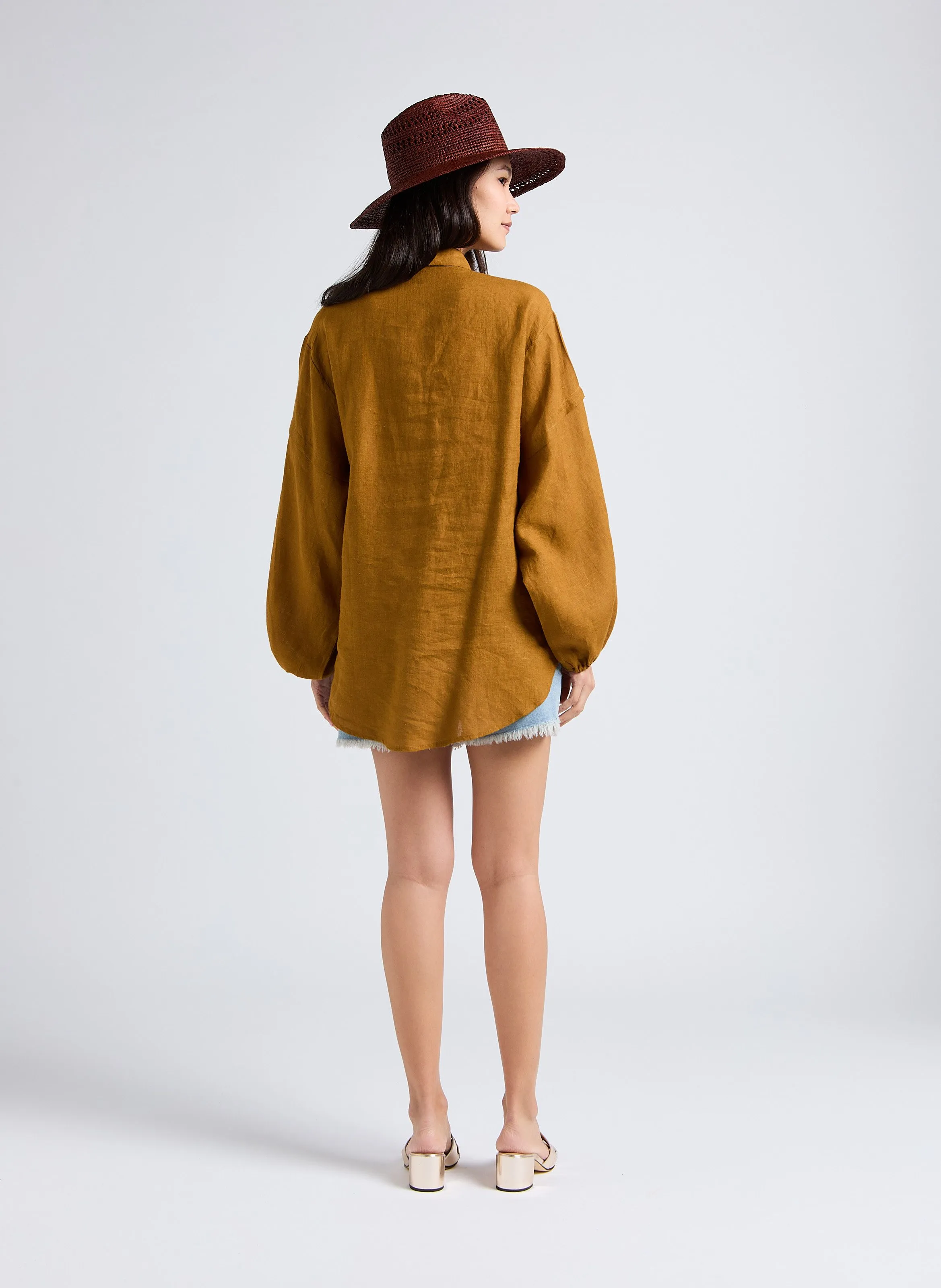 MES DEMOISELLES CEREA - Camisa holgada de lino en marron