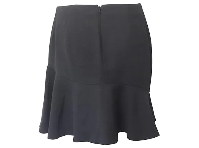 Minifalda con volantes en lana negra de Alexander McQueen Negro 