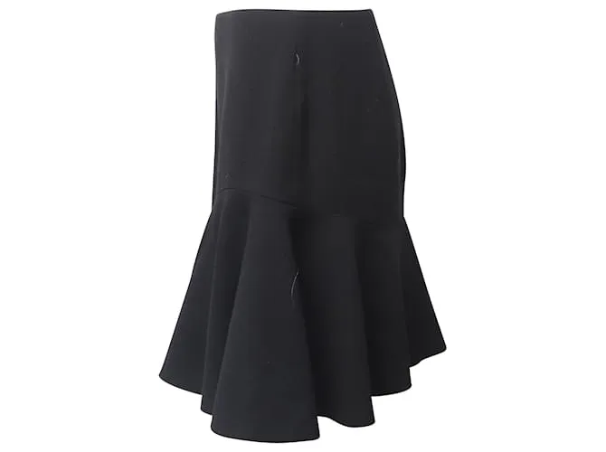 Minifalda con volantes en lana negra de Alexander McQueen Negro 