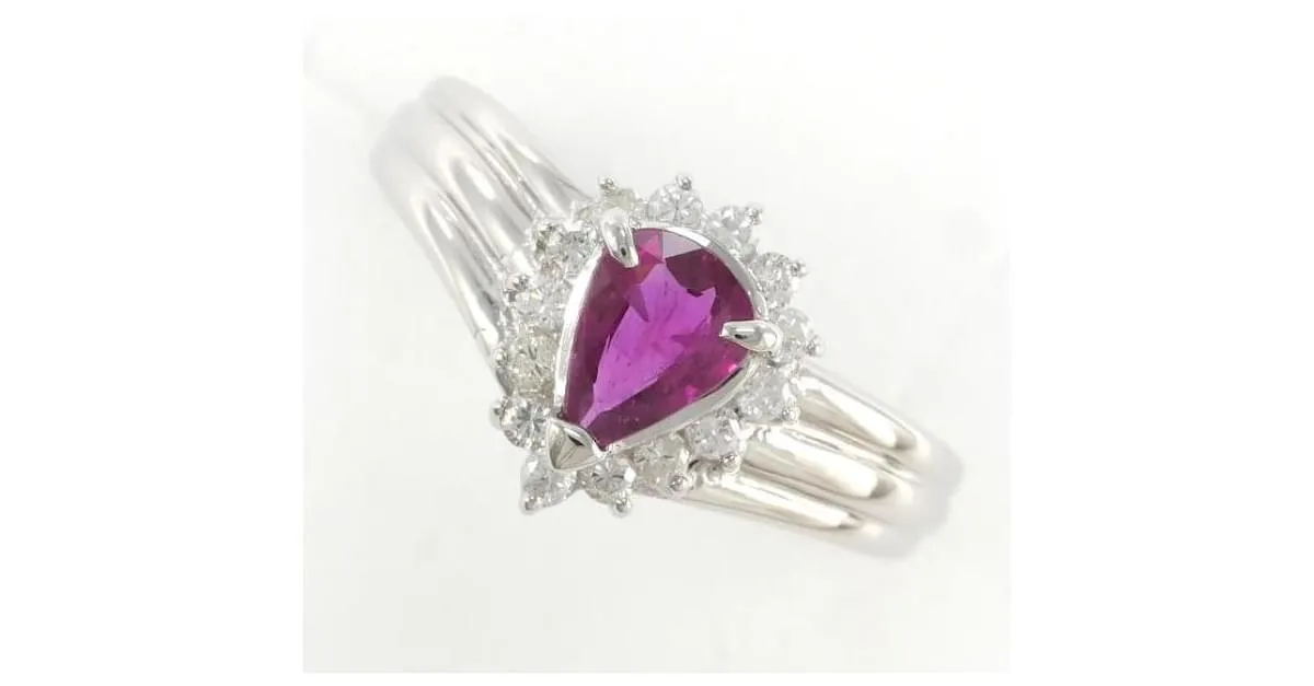 Otras joyas & Other Stories Anillo de platino PT850 con rubí y diamante en perfectas condiciones Plata 