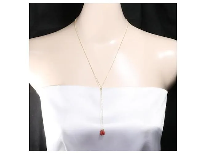 Otras joyas & Other Stories Collar de coral en oro amarillo K18 en condiciones prístinas Roja 