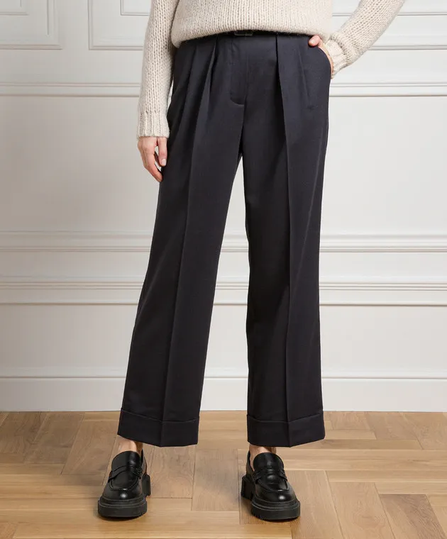 Peserico Blue pants with a high fit