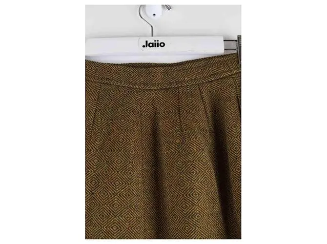 Saint Laurent falda de lana Castaño 