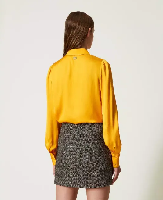 Twinset minifalda de lana mixta con lentejuelas