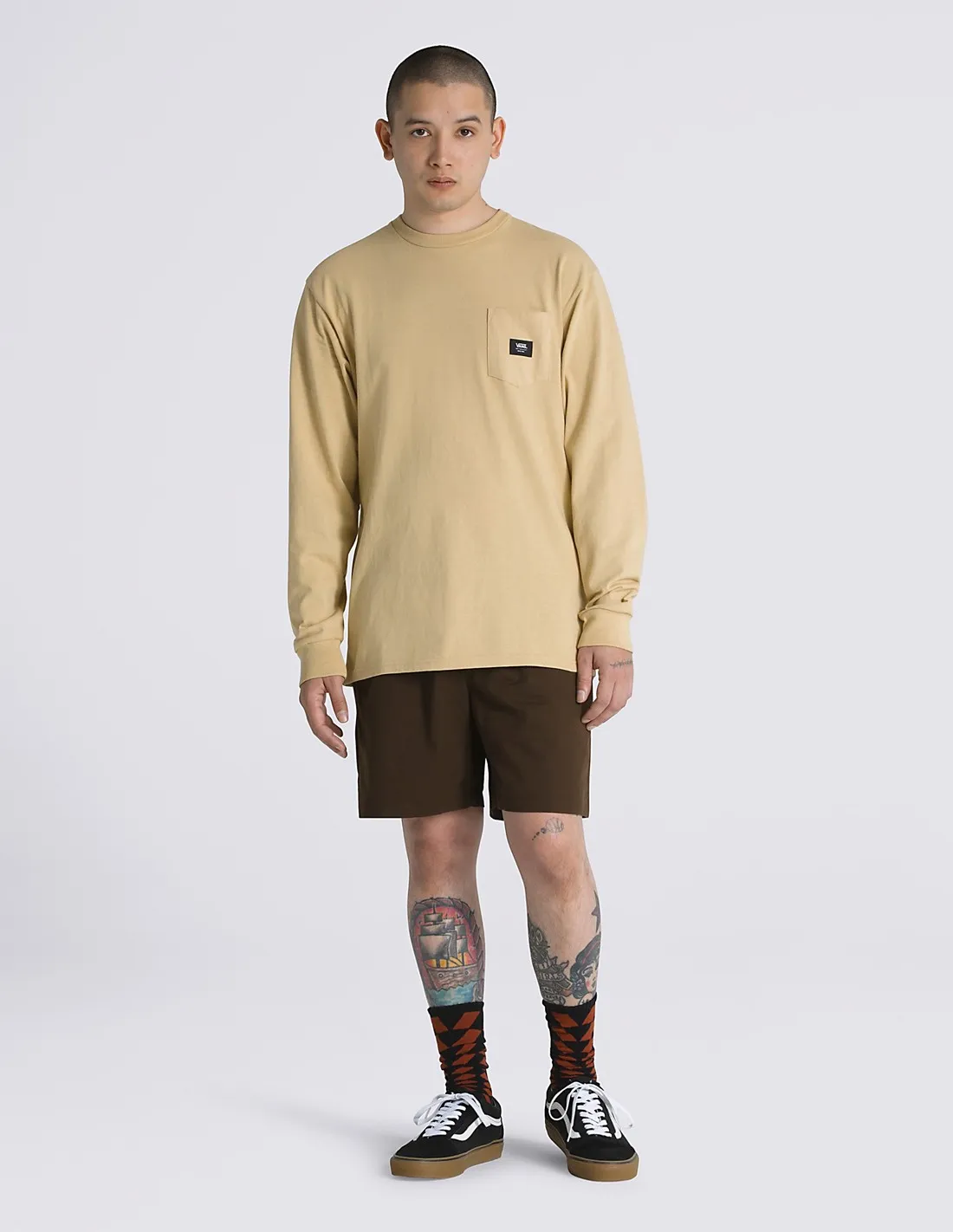 VANS Woven Patch Pocket - Taos Taupe - Camiseta manga larga