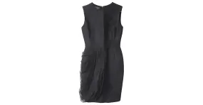 Vestido midi plisado de lana negra de Giambattista Valli Negro 