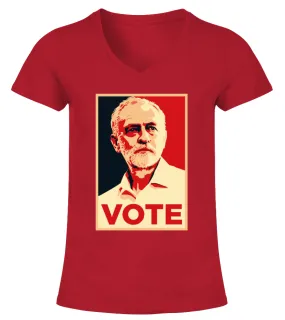 Vote Corbyn Camiseta cuello pico Mujer